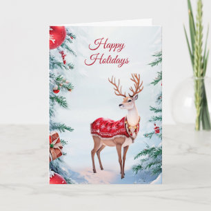 Kerstkaart met rendieren kaart