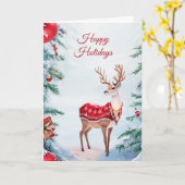 Kerstkaart met rendieren kaart (Gele Bloem)