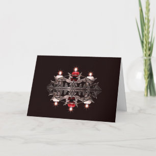 Kerstkaart met rendierkaars feestdagen kaart