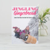 Kerstkaart met rinkelende peperkoek (Staand voorkant)