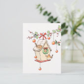 Kerstkaart met Robin Briefkaart (Staand voorkant)
