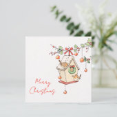 Kerstkaart met Robin, Kerstkaart Kaart (Staand voorkant)