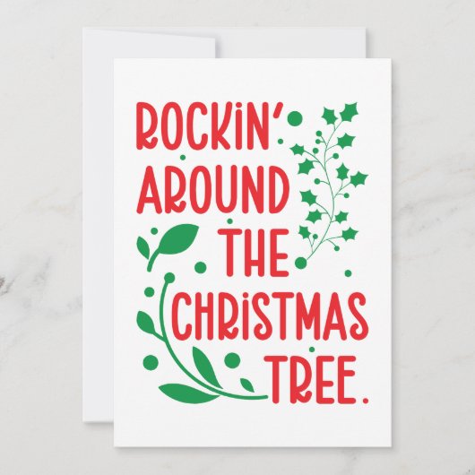 Kerstkaart met Rockin 'Around The Christmas Tree (Voorkant)