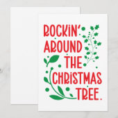 Kerstkaart met Rockin 'Around The Christmas Tree (Voorkant / Achterkant)