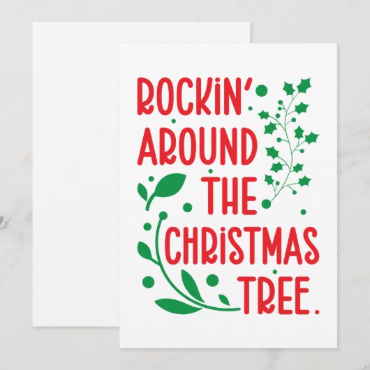 Kerstkaart met Rockin 'Around The Christmas Tree (Voorkant / Achterkant)