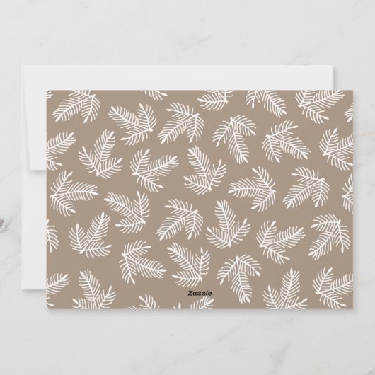 Kerstkaart met rode bessen en blad (Achterkant)