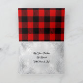 Kerstkaart met rode en zwarte geruite bull elk feestdagen kaart (Binnen)