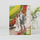 Kerstkaart met rode feestelijke foto (Staand voorkant)