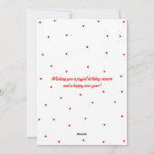 Kerstkaart met rode feestelijke foto (Achterkant)