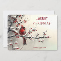 Kerstkaart met Rode Kardinaal