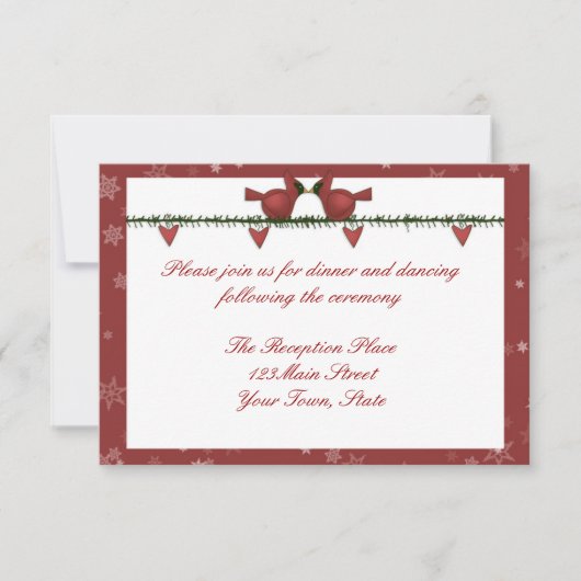 Kerstkaart met Rode Kardinalen voor Winter Ontvang Kaart (Voorkant)