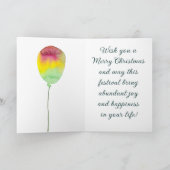 kerstkaart met rode kat. Waterverf kat Bedankkaart (Binnen)