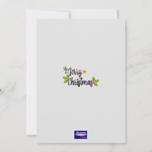 Kerstkaart met rode ornamenten (Achterkant)