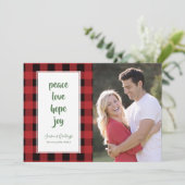 Kerstkaart met rode ruit (Staand voorkant)