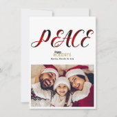 Kerstkaart met rode ruiten van VREDE Kaart (Voorkant)