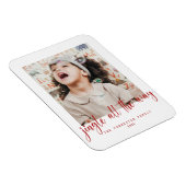 Kerstkaart met rode schrift Jingle All The Way Magneet (Rechterzijde)
