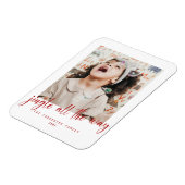 Kerstkaart met rode schrift Jingle All The Way Magneet (Linkerzijde)