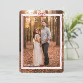 Kerstkaart met rode strik 'Prettige Feestdagen' (Staand voorkant)