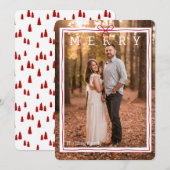 Kerstkaart met rode strik 'Prettige Feestdagen' (Voorkant / Achterkant)