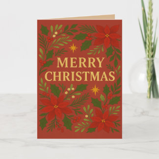 Kerstkaart met rode thema kerstgroet feestdagen kaart