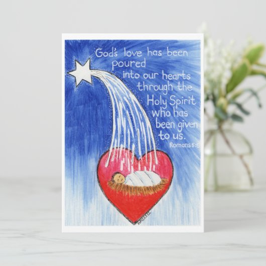 kerstkaart met Romans 5 Scripts (Staand voorkant)