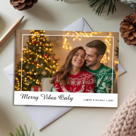 Kerstkaart met Romantische Sfeer voor Koppel Foto