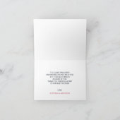 Kerstkaart met roze lint en opgevouwen bedankje bedankkaart (Binnen)