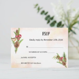 kerstkaart met RSVP-bruiloft RSVP Kaartje