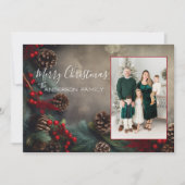 Kerstkaart met rustieke dennenappel (Voorkant)