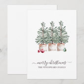 Kerstkaart met rustieke dennenbomen (Voorkant / Achterkant)