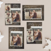 Kerstkaart met rustieke kerstverlichting foto