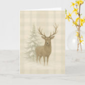 Kerstkaart met rustieke uitstraling kaart (Gele Bloem)