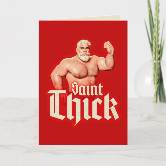 Kerstkaart met Saint Thick Kaart (Voorkant)