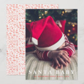kerstkaart met santa baby (Voorkant / Achterkant)