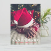 kerstkaart met santa baby (Staand voorkant)