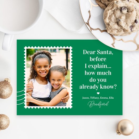 Kerstkaart met Santa BEWERKBARE KLEUR