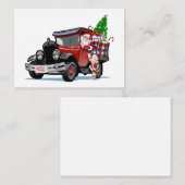 Kerstkaart met Santa en Sneeuw Maiden-Postman Informatiekaartje (Voorkant / Achterkant)