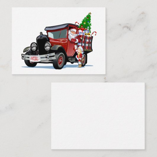 Kerstkaart met Santa en Sneeuw Maiden-Postman Informatiekaartje (Voorkant / Achterkant)