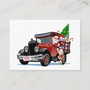 Kerstkaart met Santa en Sneeuw Maiden-Postman Informatiekaartje