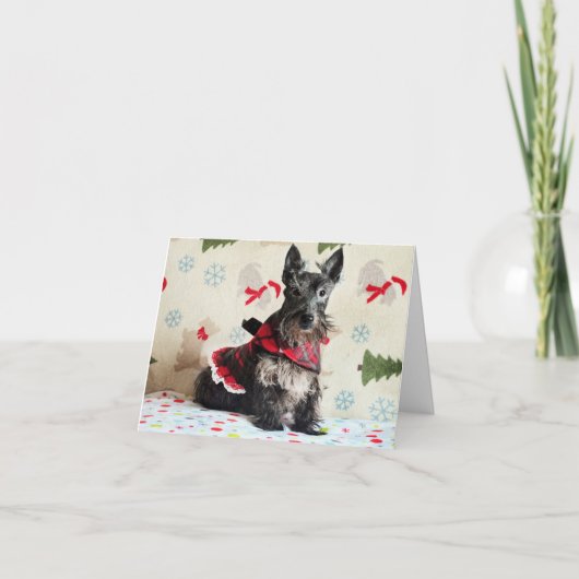 Kerstkaart met Santa Paws (met tekst) Kaart (Voorkant)