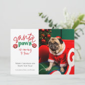 Kerstkaart met Santa Paws voor huisdieren (Staand voorkant)
