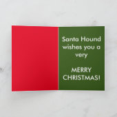 Kerstkaart met Santa Wimsey de Bloedhond Feestdagen Kaart (Binnen)