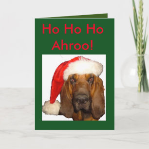 Kerstkaart met Santa Wimsey de Bloedhond Feestdagen Kaart