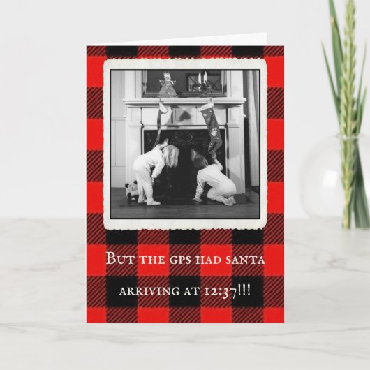 kerstkaart met "Santa's GPS" Bedankkaart (Voorkant)