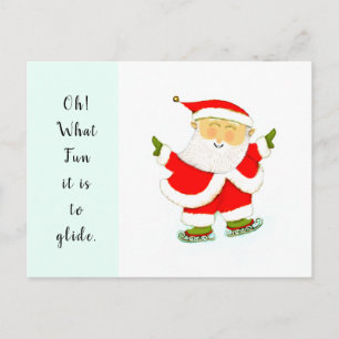 Kerstkaart met schaatsen feestdagenkaart