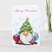 Kerstkaart met Schattige Kabouter Kaart (Voorkant)