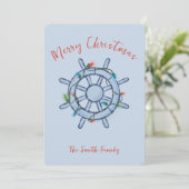 Kerstkaart met scheepvaartthema (Staand voorkant)