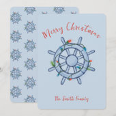 Kerstkaart met scheepvaartthema (Voorkant / Achterkant)