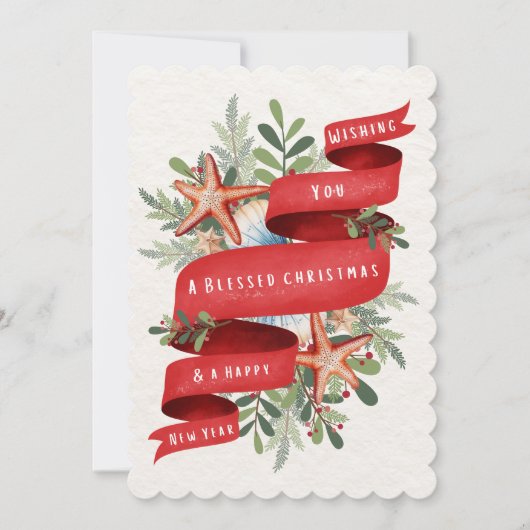 Kerstkaart met scheepvaartthema kaart (Voorkant)