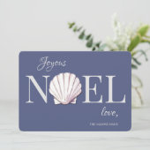 Kerstkaart met schelpen (Staand voorkant)